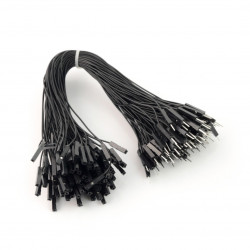Przewody połączeniowe żeńsko-męskie 20cm czarne - 100 szt.