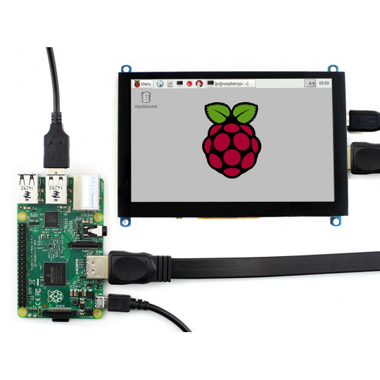 Сенсорний екран H - ємнісний РК-TFT 5'' 800x480px HDMI + USB для Raspberry Pi - Waveshare 14300