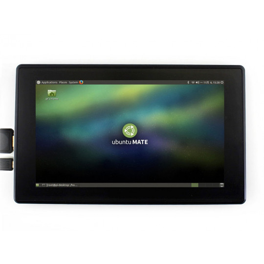 H ємнісний LCD IPS сенсорний екран 7'' 1024x600px HDMI + USB для Raspberry Pi - чорний корпус - Waveshare 13857
