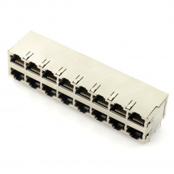 Listwa 2x8 RJ45 - ekranowana - pozłacane styki