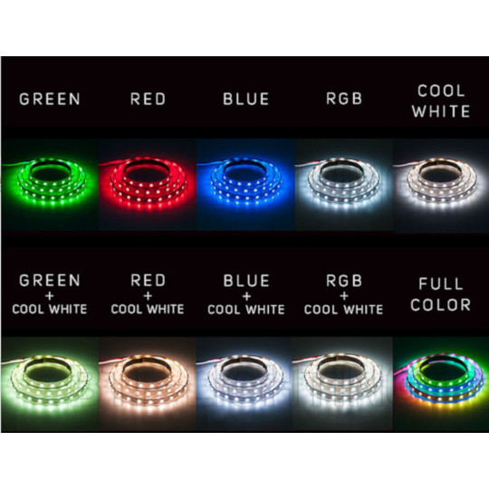Світлодіодна стрічка RGBCW SK6812 - цифрова, адресна - IP65 30 світлодіодів/м, 9 Вт/м, 5 В - 5 м