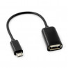 Przewód OTG Host USB - microUSB - czarny - 12cm - zdjęcie 1