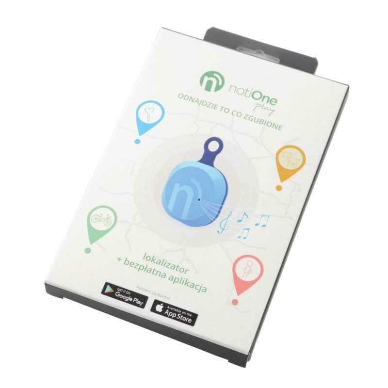 NotiOne Play - lokalizator Bluetooth z buzzerem i przyciskiem - czarny