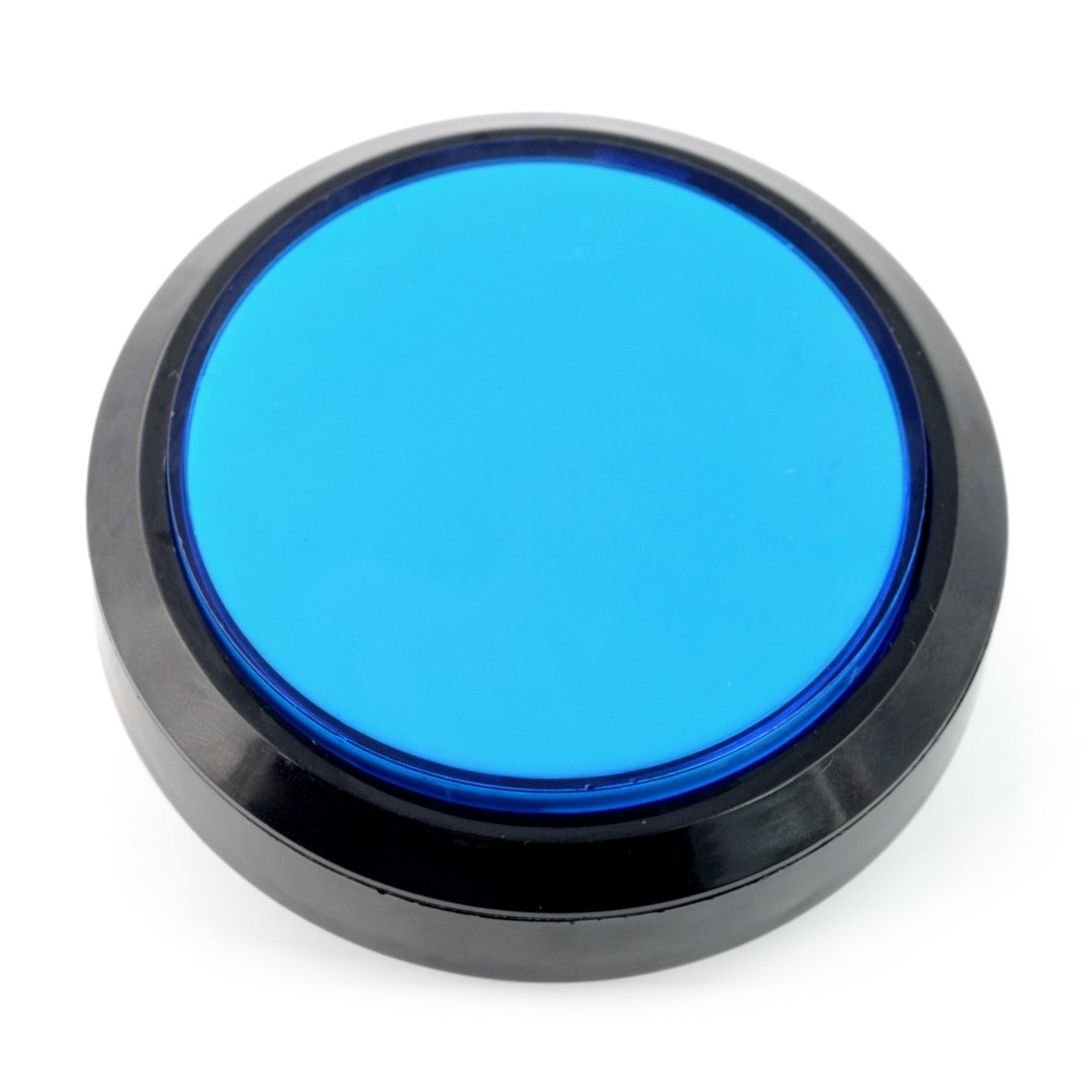 Push button 10cm - niebieski - płaski
