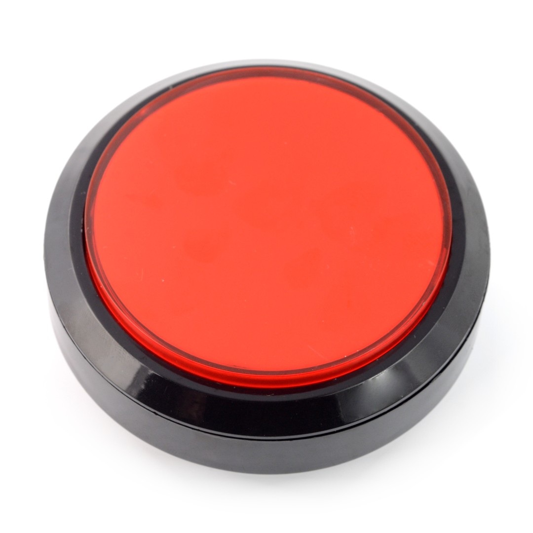 Push button 10cm - czerwony - płaski