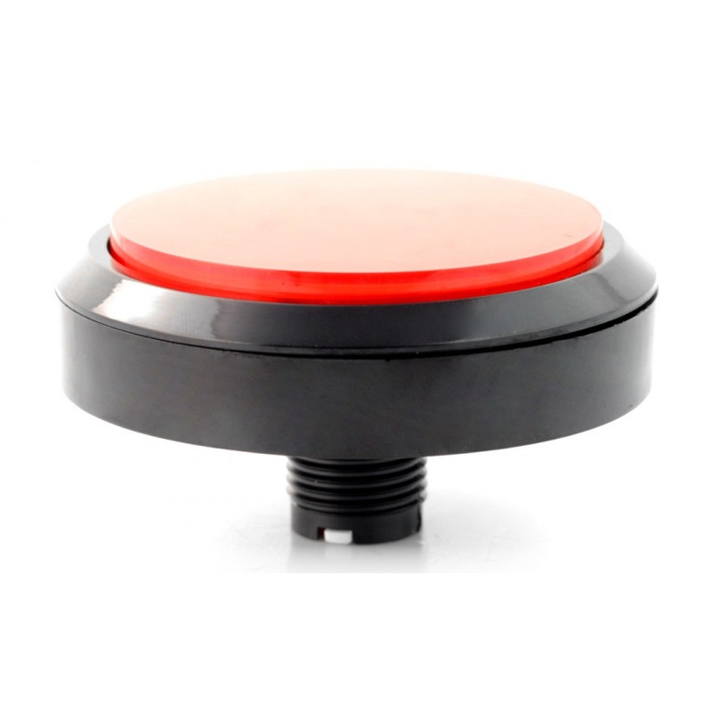 Push button 10cm - czerwony - płaski