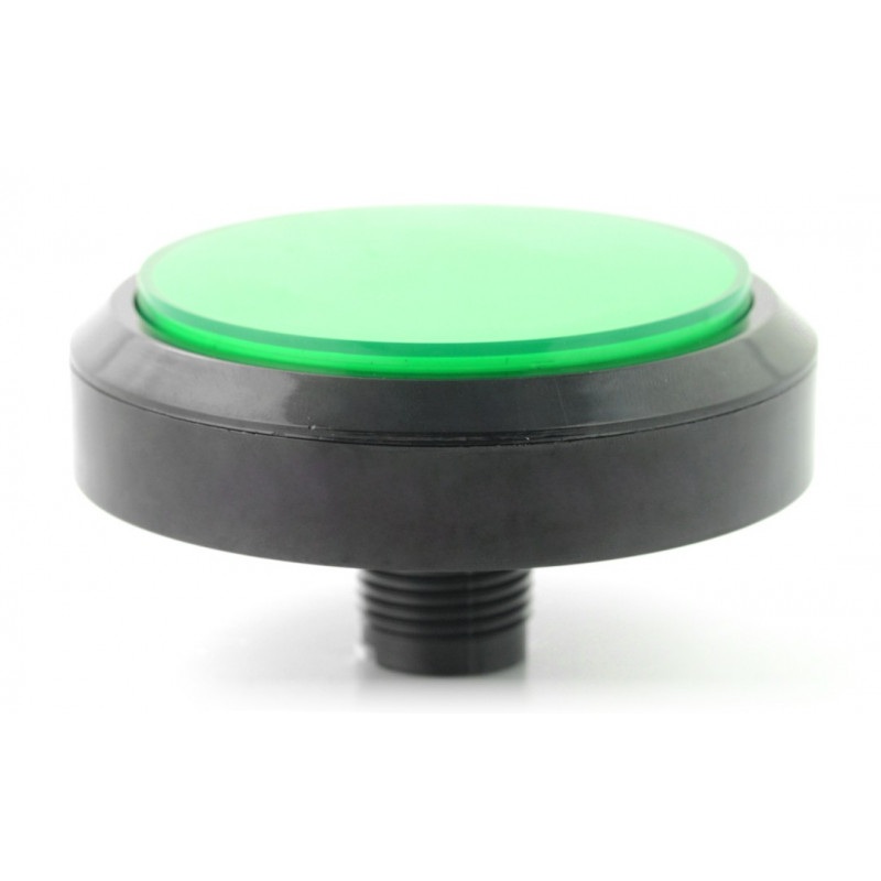 Push button 10cm - zielony - płaski