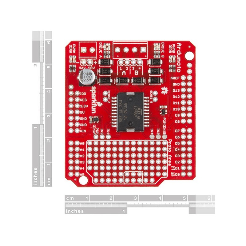 Ardumoto Shield dla Arduino + silniki i koła - SparkFun
