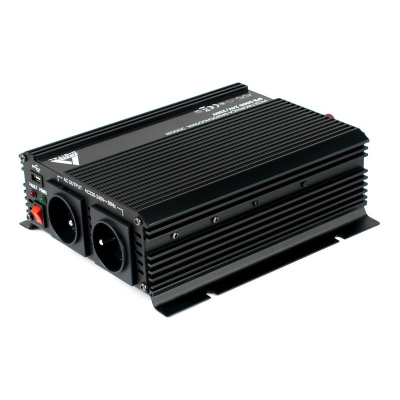 Przetwornica napięcia AZO Digital 12 VDC / 230 VAC IPS-1200D 1200W z wyświetlaczem