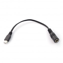 Adapter gniazdo 5,5/2,5mm - wtyk microUSB - z przewodem 17cm