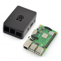 Zestaw Raspberry Pi 3 B+ WiFi + obudowa RS Pro Plus z klapką - czarna