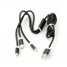 Kabel 3w1 USB typu A do micro USB, Lightning, USB typu C - zdjęcie 2