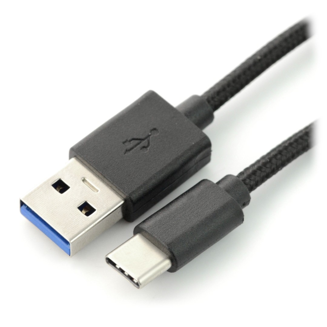 Kabel USB 3.0 typ C 1.5m - oplot czarny