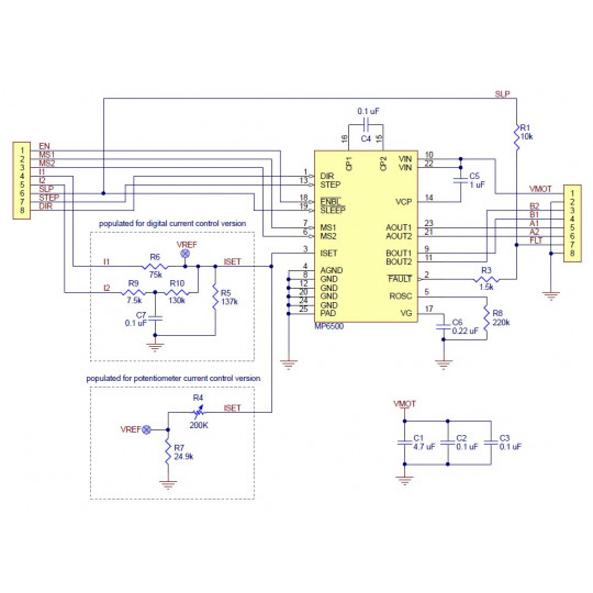 MP6500 - Контролер крокового двигуна 35V/2A - з цифровим регулюванням струму - зібраний - Pololu 2969