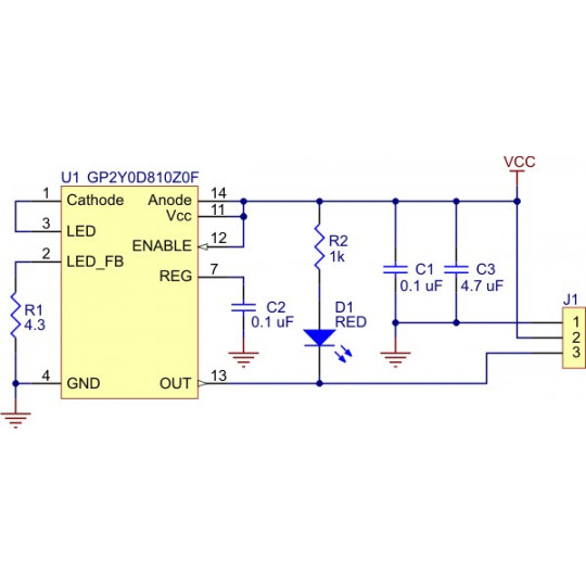 Sharp GP2Y0D810Z0F - цифровий датчик відстані 10 см з основою для друкованої плати - Pololu 1134