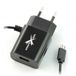 Zasilacz Ampere ATCMU24B microUSB + USB 2,4A - czarny