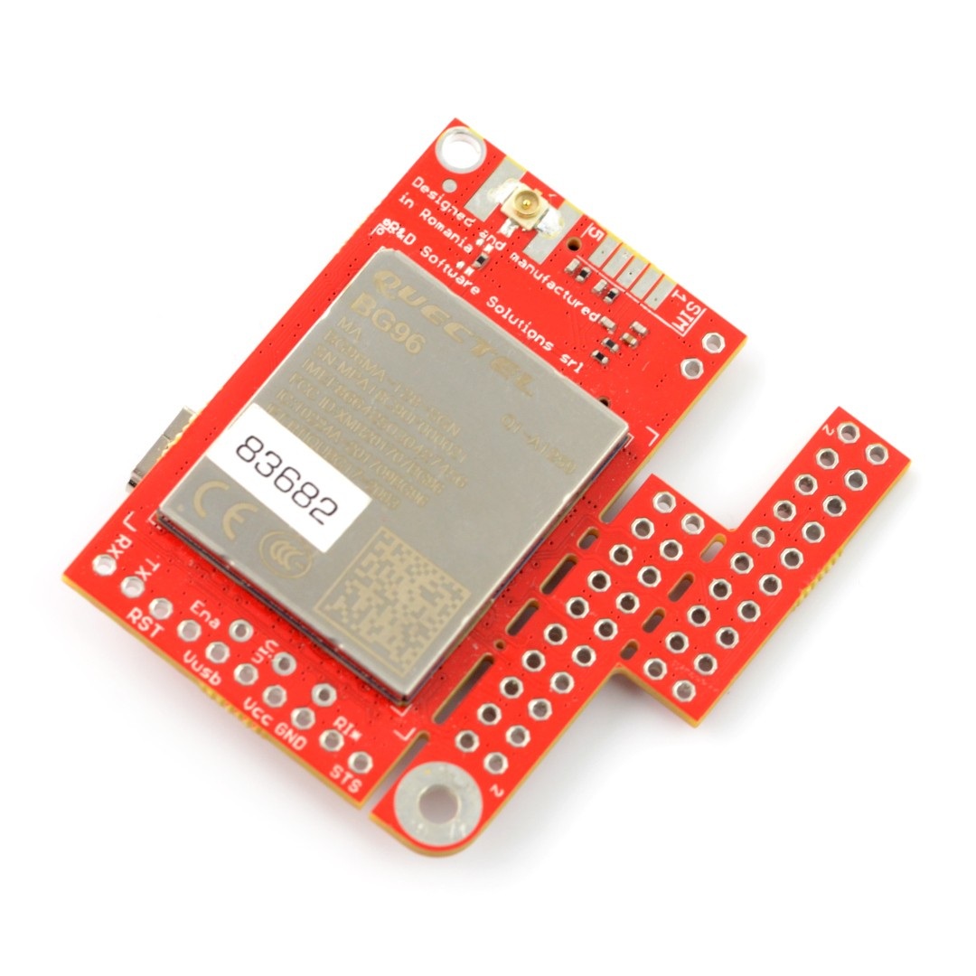 Moduł GSM LTE NB IoT EGPRS GNSS - u-GSM shield v2.19 BG96 - do Arduino i Raspberry Pi - złącze u.FL