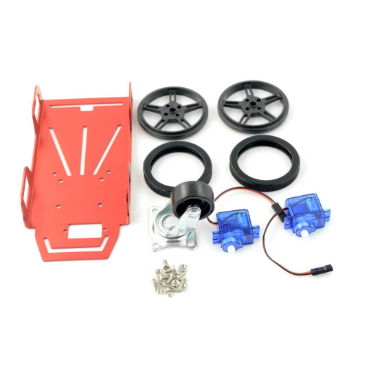 Feetech FT-MC-001-KIT 2WD 2-колісне шасі робота (алюмінієве) + сервоприводи FM90