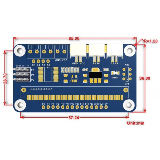 I2C-контролер на 2 двигуни та 3 сервоприводи для BBC micro:bit - Waveshare 15220