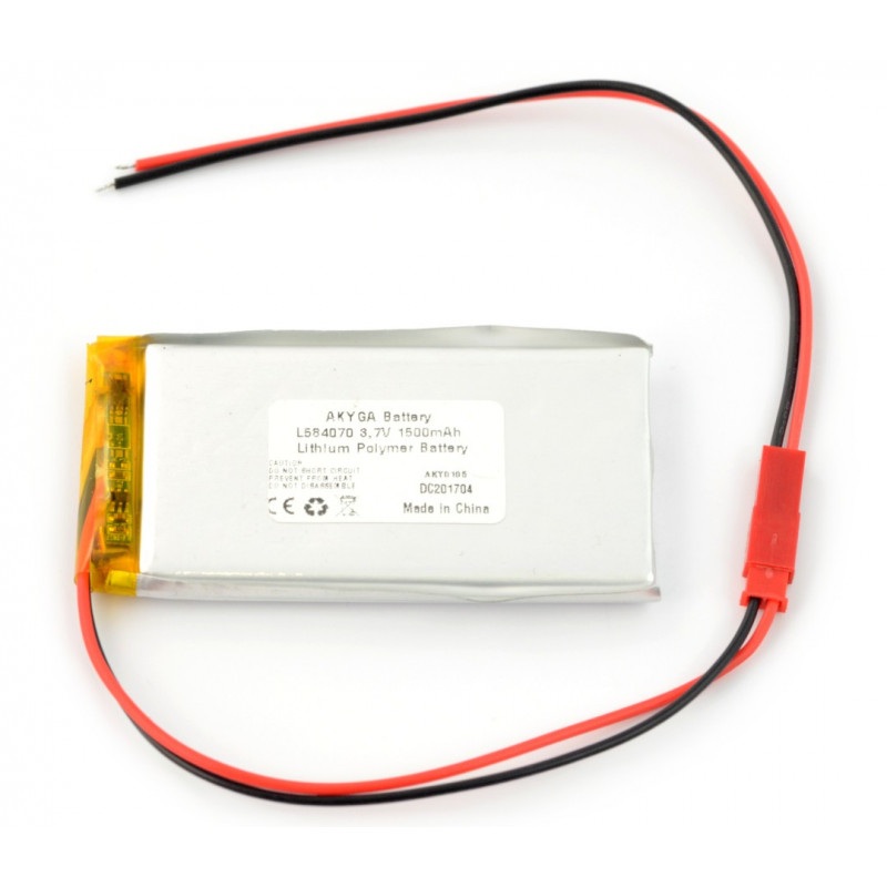 Akumulator Li-Pol Akyga 1500mAh 1S 3.7V - złącze JST-BEC + gniazdo