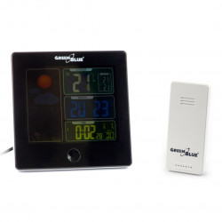 Stacja pogodowa Green Blue GB521B DCF - z czujnikiem zewnętrznym - czarny