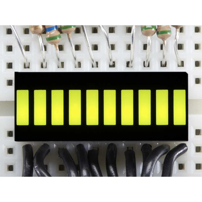 Wyświetlacz LED linijka - 10-segmentowy - limonkowy