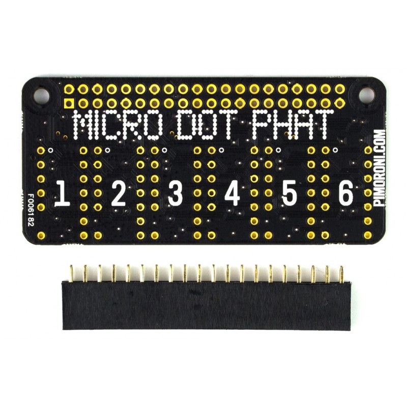 PiMoroni Micro Dot pHAT - 6 znakowa matryca LED 5x7 - nakładka dla Raspberry Pi - czerwona