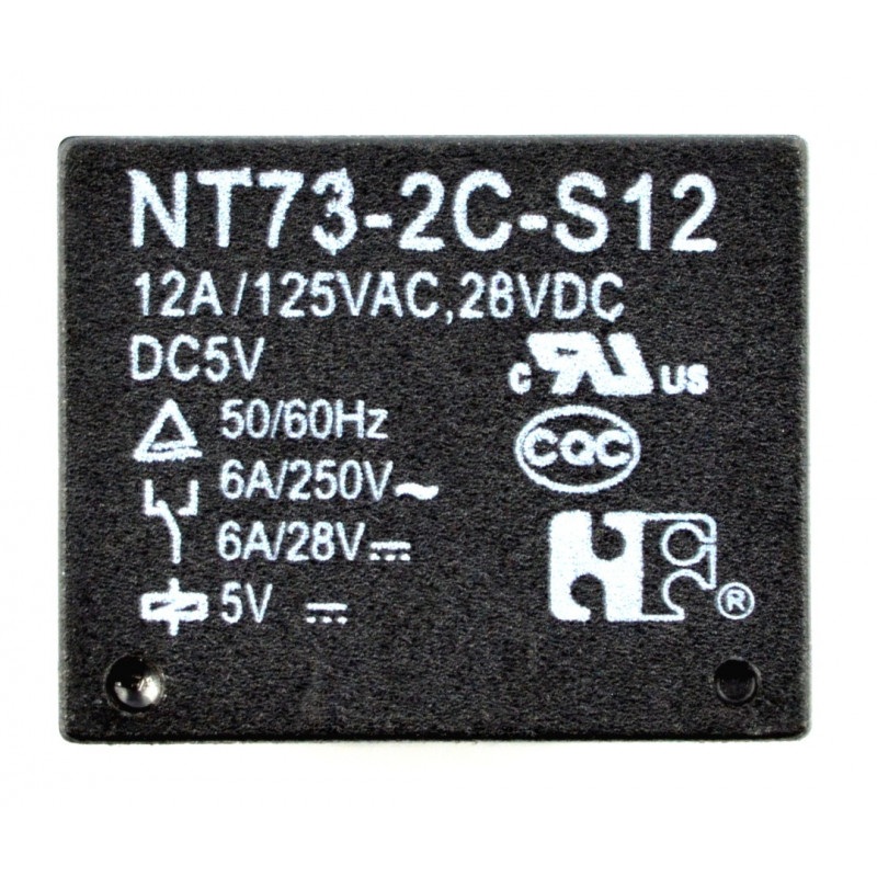 Przekaźnik NT73-2C-S12 - cewka 5V, styki 2x 12A/125VAC