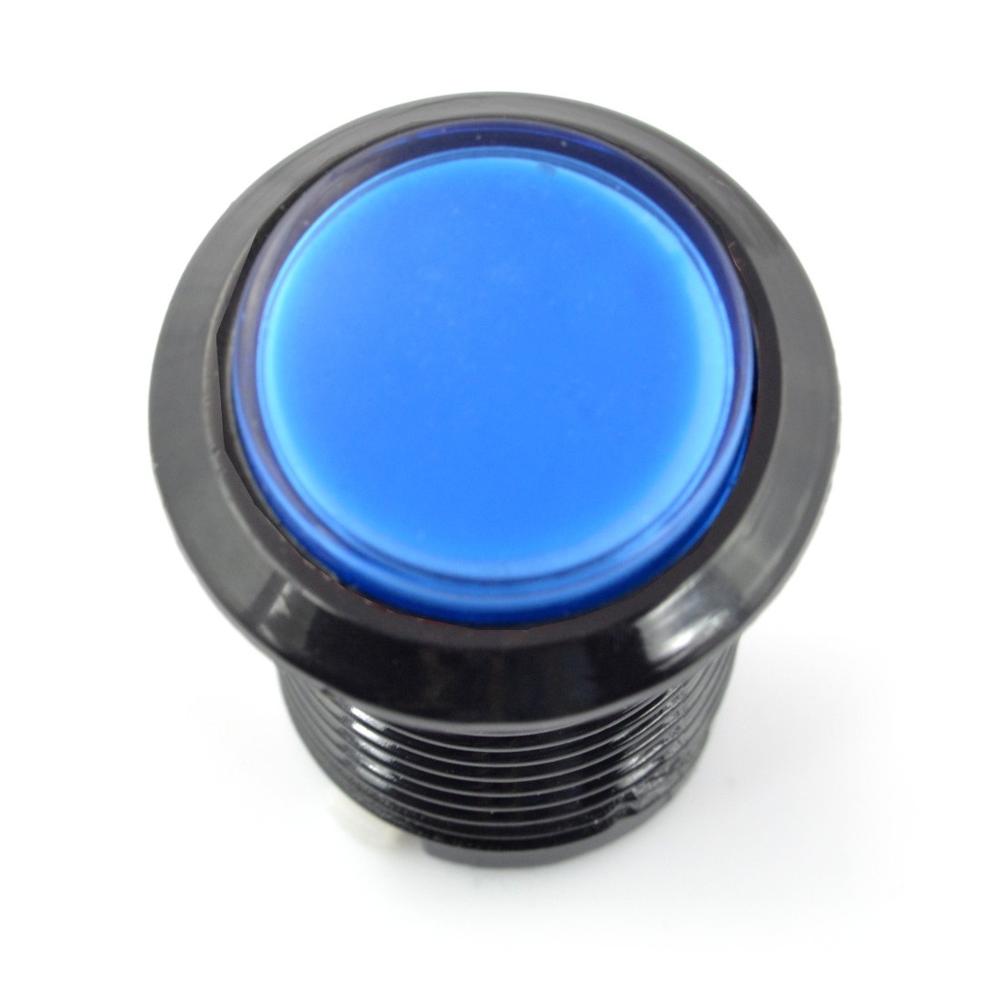 Arcade Push Button 3,3cm - czarny z niebieskim podświetleniem