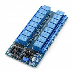 Szesnastokanałowy moduł przekaźników RM12 5V z izolacją optoelektroniczną 10A/125VAC