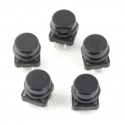 Tact Switch 12x12 mm z nasadką okrągły - czarny