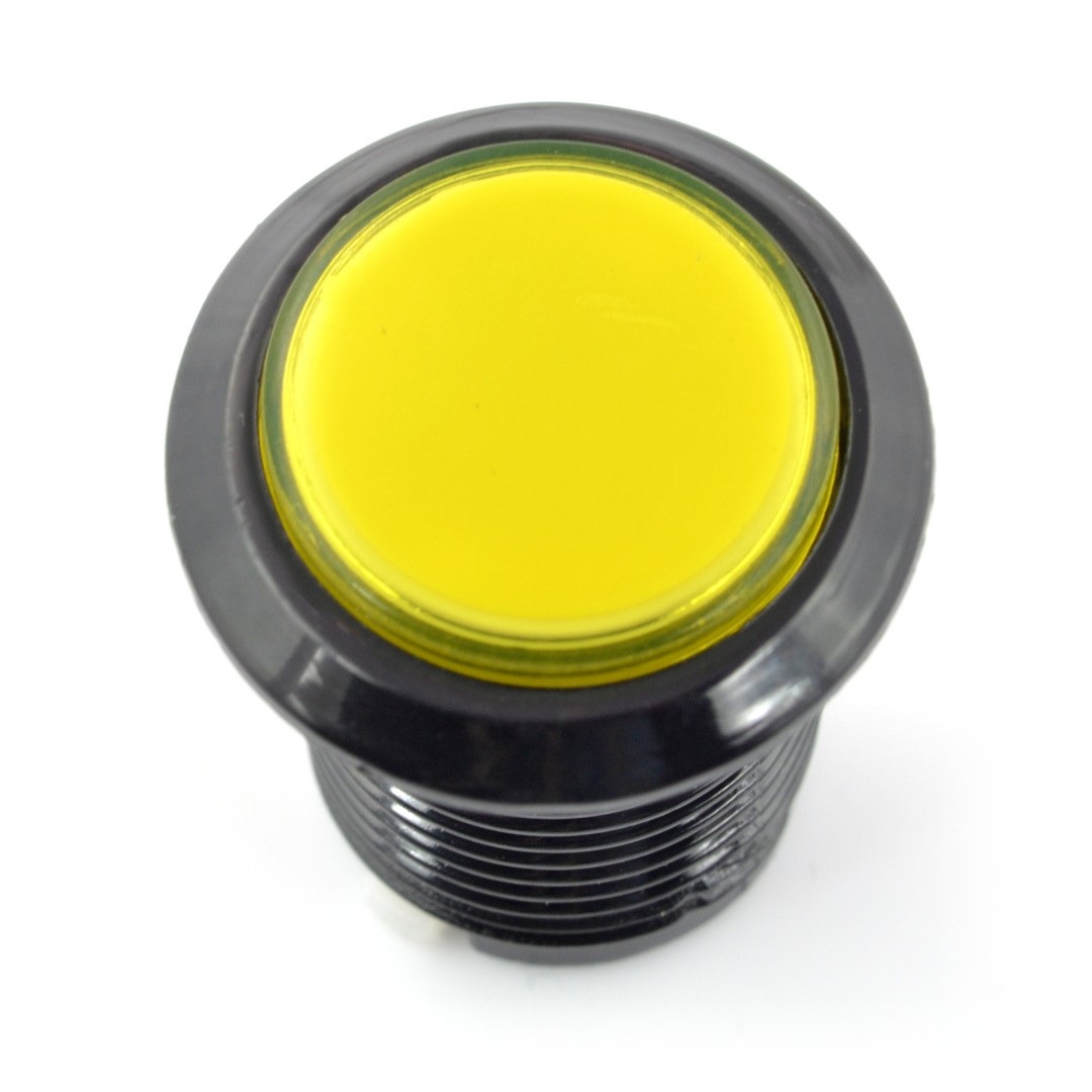 Arcade Push Button 3,3cm - czarny z żółtym podświetleniem