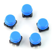 Tact Switch 12x12 mm z nasadką okrągły - czerwony