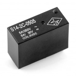 Przekaźnik S14-2C-0505 - cewka 5V, styki 2x 5A/250VAC