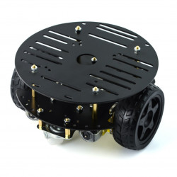 Chassis Round 2WD - 2-kołowe podwozie robota z napędem - czarno-aluminiowe