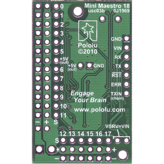 Міні-контролер сервоприводу Mini Maestro USB 18-канальний - Pololu 1354