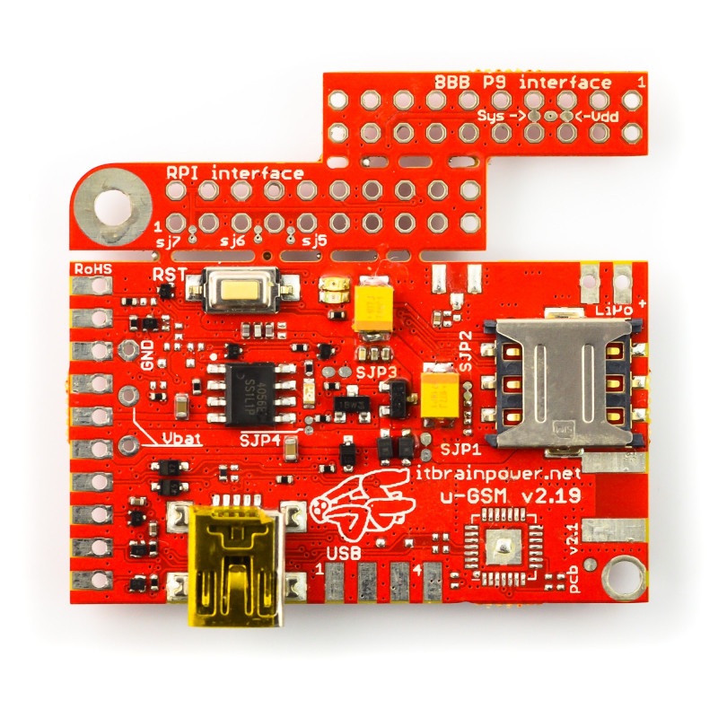 Moduł LTE/GSM- u-GSM shield v2.19 EG91E - do Arduino i Raspberry Pi - złącze u.FL