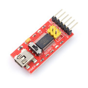 Konwerter USB-UART FTDI FT232RL - gniazdo miniUSB + przewód USB