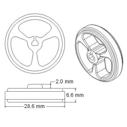 Колеса 32х7 мм - чорні - Pololu 1087