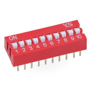 Przełącznik DIP switch 10-polowy - czerwony