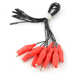 Przewody gniazdo żeńskie - krokodyl - 10 szt.