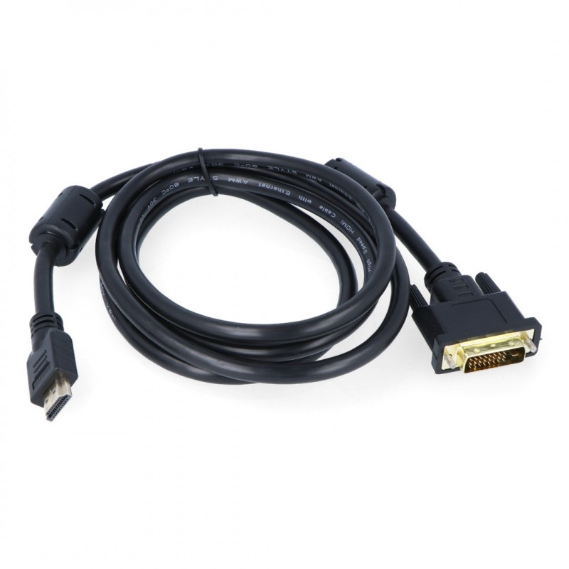 Przewód DVI - HDMI czarny 1.8m
