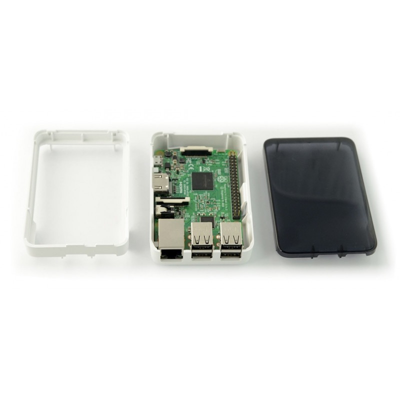 Obudowa Raspberry Pi Model 3/2/B+ biała z klapką - Short Crust Plus