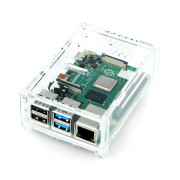 Obudowa Raspberry Pi Model 4B z mocowaniem na kamere - przezroczysta