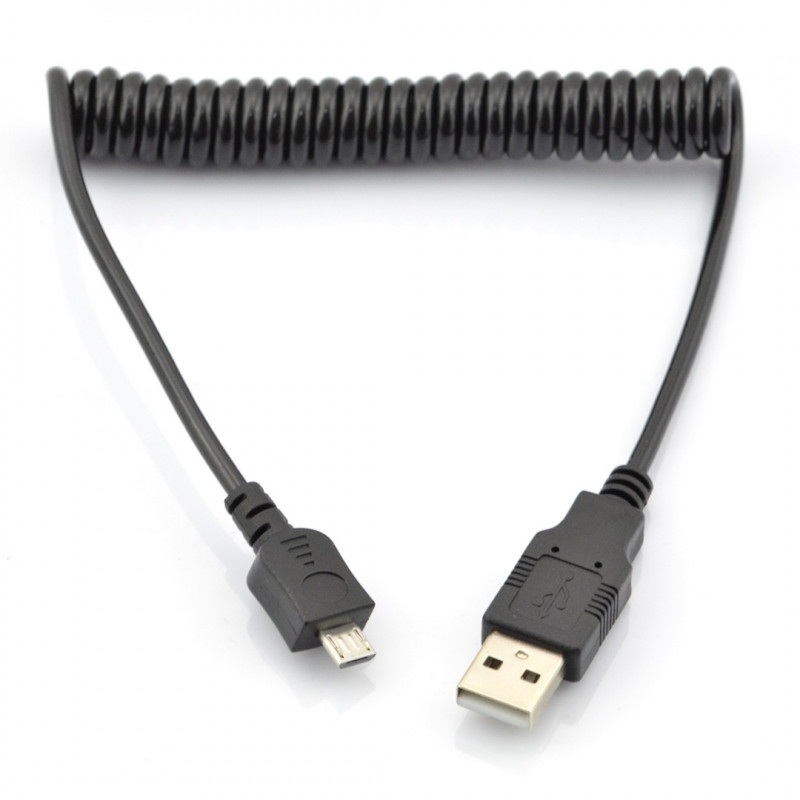 Przewód USB A - microUSB spiralny Goobay - B 1 m
