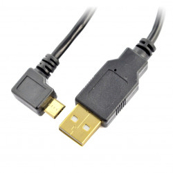 Przewód microUSB B - A -  Blow - 1,0m kątowy - czarny