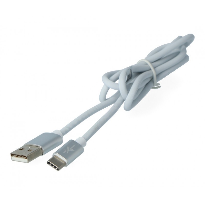 Przewód eXtreme USB 2.0 Typ-C silikonowy biały - 1m