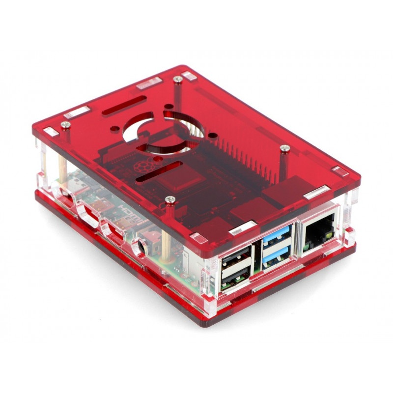 Obudowa Raspberry Pi Model 4B - czerwona - LT-4B16