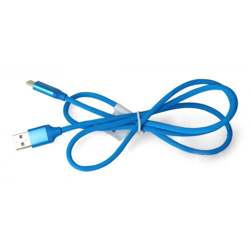 Przewód Lanberg USB Typ A-C 2.0 niebieski premium 5A - 1m