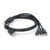 Przewód Lanberg Combo 3w1 USB typ A - microUSB + lightning + USB typ C 2.0 czarny PCV - 1,8m - zdjęcie 2